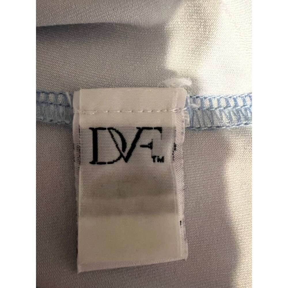 DVF Diane Von Furstenberg Wrap Dress 6 Small Blue Floral SILK Career Church - Picture 12 of 13